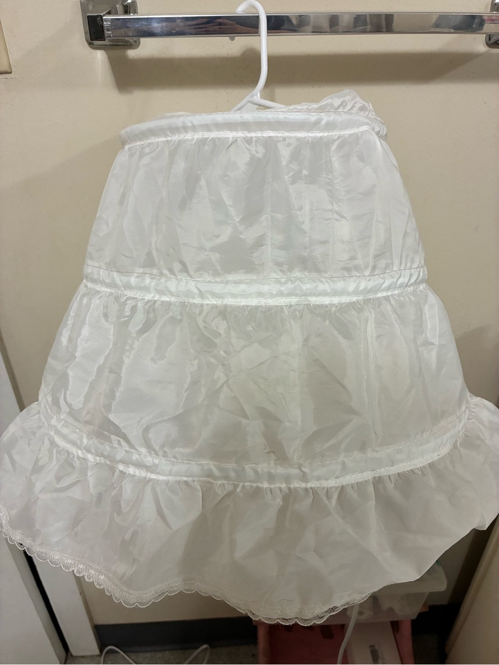 White Tiered Petticoat Slip hoop skirt girls small